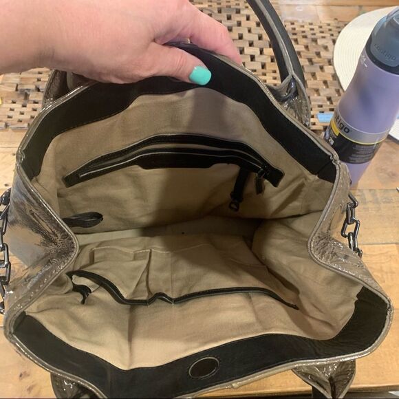 Kenneth Cole‎ New York Patent Leather Tall Hobo Bag - Picture 4 of 12